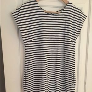 Madewell black and white striped dress