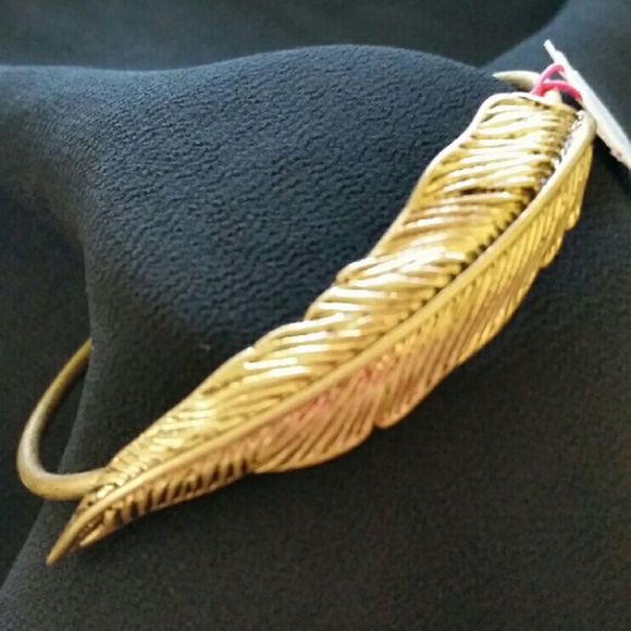 Feather Bracelet Gold Tone Rachel Roy
