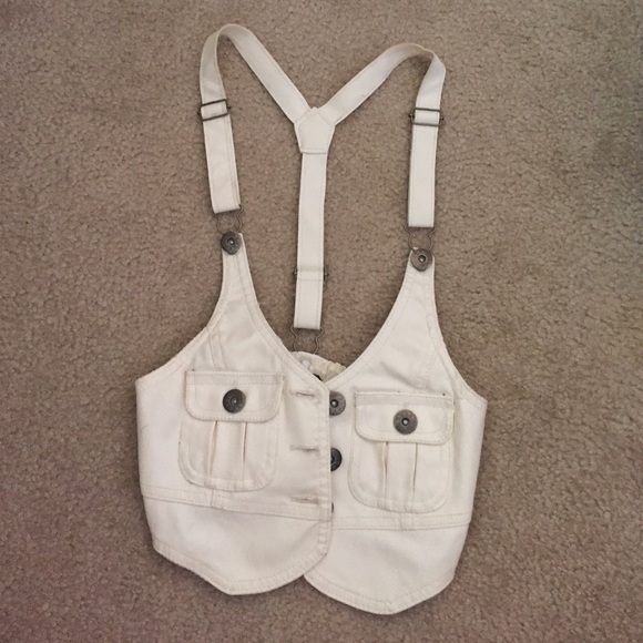 579 white leather vest