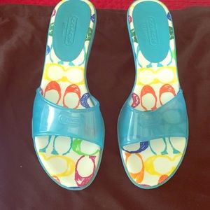 Coach Michelle Blue Jelly sandal heels size 9