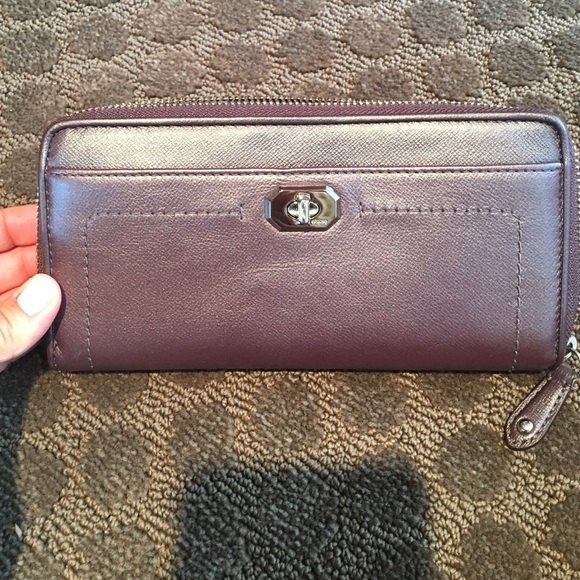 Coach Eggplant colored wallet