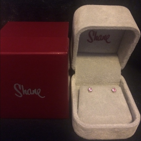 Shane Co. 10k white gold Pink Sapphire Earrings