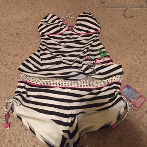 Tankini set black and white