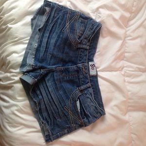 blue jean shorts