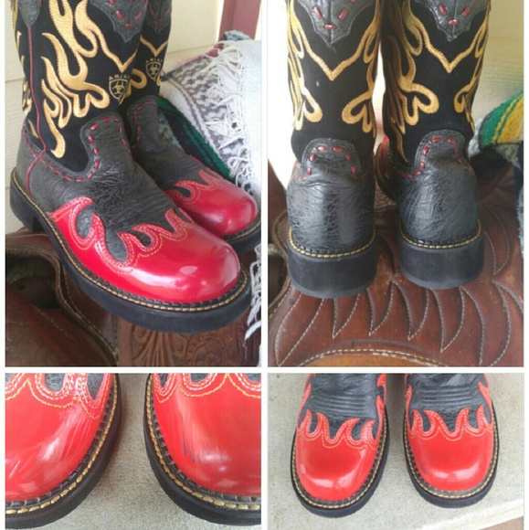 Ariat FatBaby's with red & yellow flames