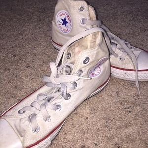 White High Top Converse (Sz 7) Women's