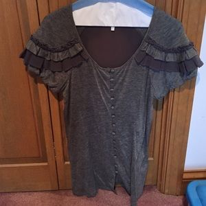 Cute shoulder short sleeve