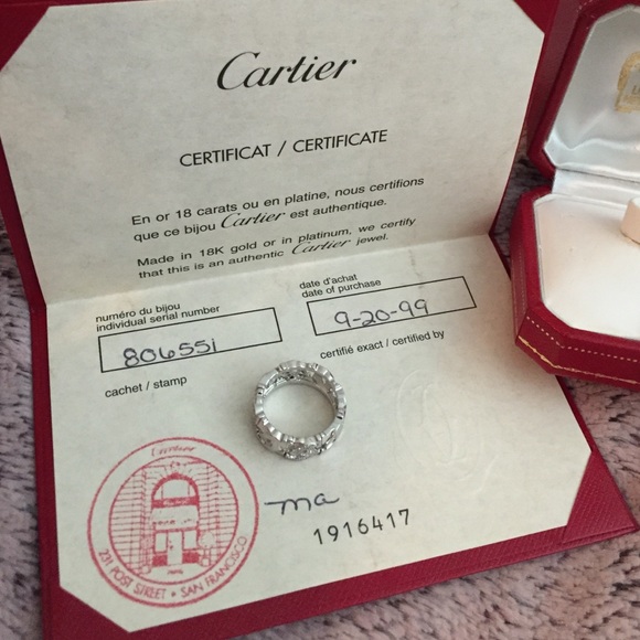 •SOLD•Cartier 18K white gold diamond Cs ring - Picture 3 of 4