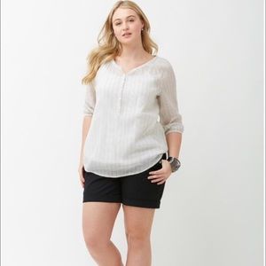 HP!🎉{LANE BRYANT} Pale Blue Stripe Gauze Shirt