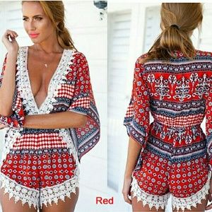 Deep  V Neck Jumpsuit