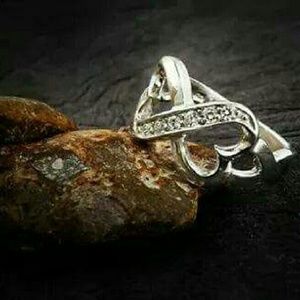 Infinity double heart  sterling silver