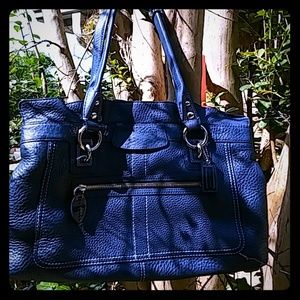 COACH NAVY PEBBLED PENELOPE LEATHER BAG