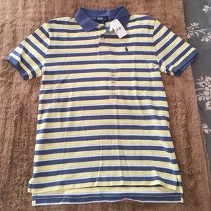 Yellow and blue striped Polo t-shirt
