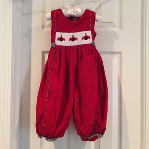 Ladybug smocked 12 mo outfit