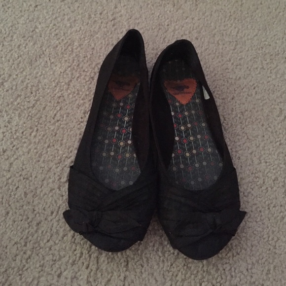 Black Flats with Bow Knot