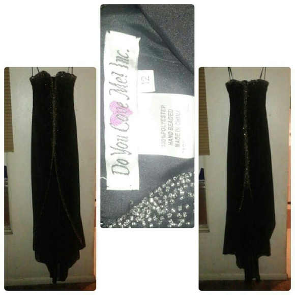 A long black dress can become dress with straps - Picture 1 of 1