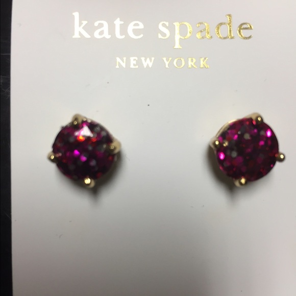 Kate Spade small glitter studs hot pink - Picture 1 of 1