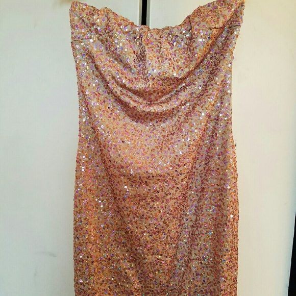 Sequenced gold dress