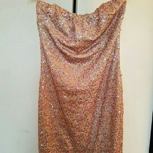 Sequenced gold dress