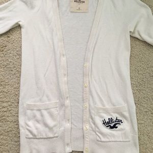 Cream/Navy Hollister Cardigan