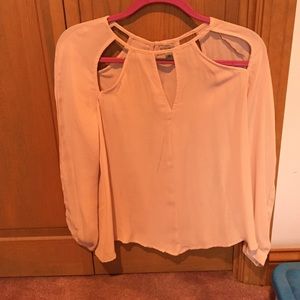 Pink long sleeve with front cut outs