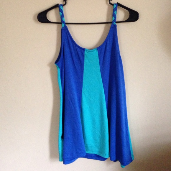 Blue Tank with Braided Straps - Picture 3 of 3