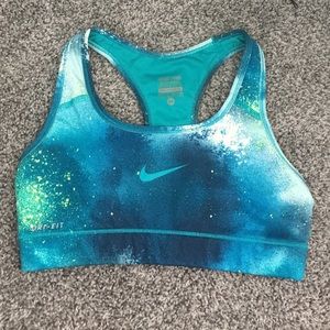 Nike blue galaxy sports bra