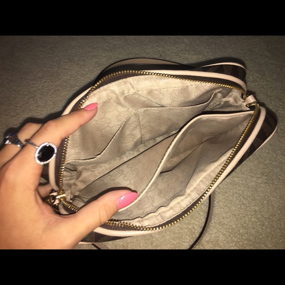 Michael Kors Jet Set Monogram Brown Crossbody - Picture 3 of 4