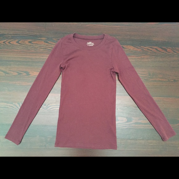 Burgundy Perfect Fit Jcrew Long Sleeve Shirt SZ S