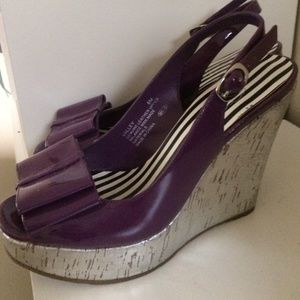 Purple oh deer wedge sandals