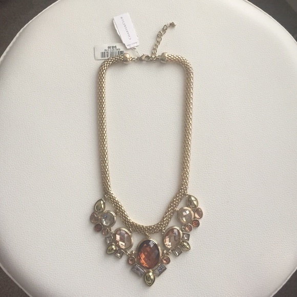 Topaz & Gold Stone Necklace