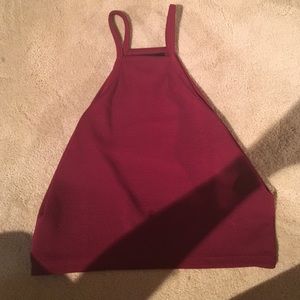 Red halter crop top