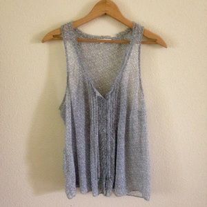 American Eagle Loose Sheer Button Up Tank Top