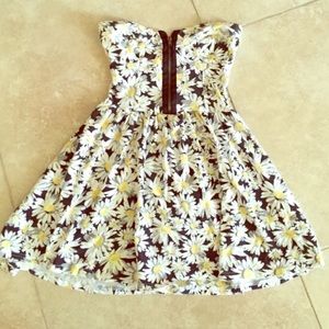 Strapless Floral Dress