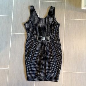 ❌DONATED❌ Warm Black and White Polka Dot Bow Dress
