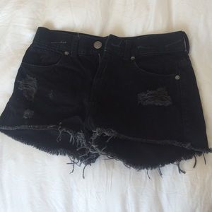 Black jean shorts