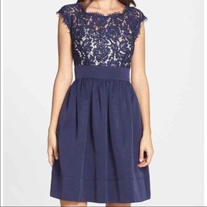 Eliza J size 8 navy lace dress