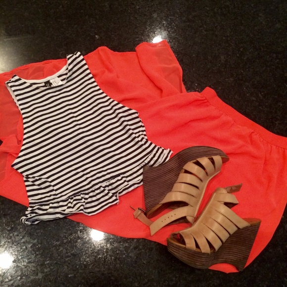 Highlighter coral maxi skirt