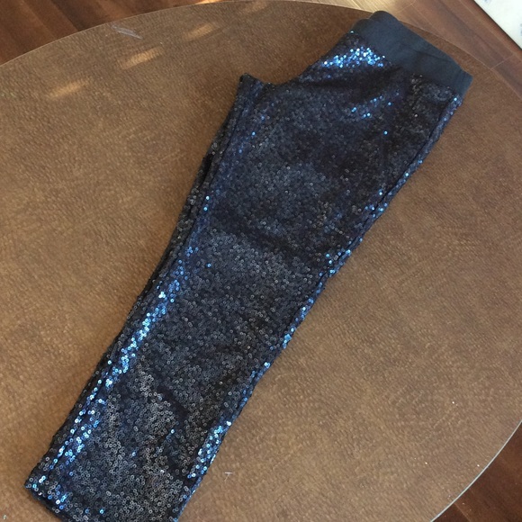 Blue sequin leggings