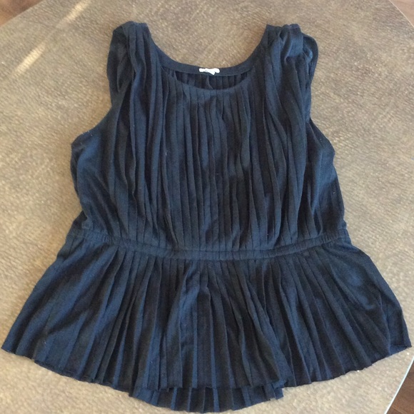 Black peplum tank top