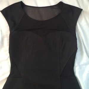 Black mesh paneled dress