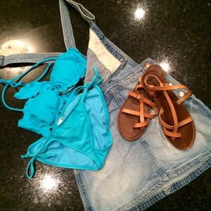 Denim Skirt Overalls