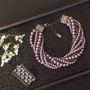 lia sophia Red Carpet purple pearl necklace