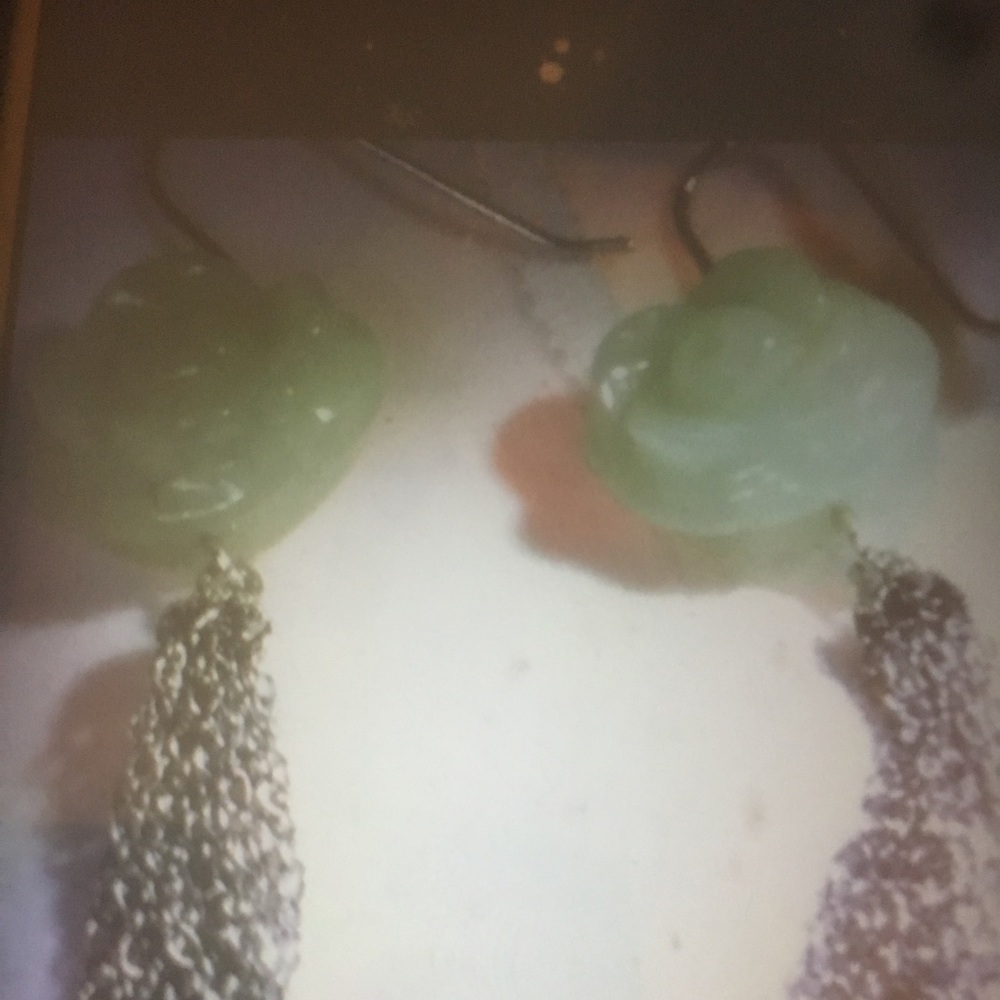 Rose Cut Jade 28.90cts each & SterlingSilver