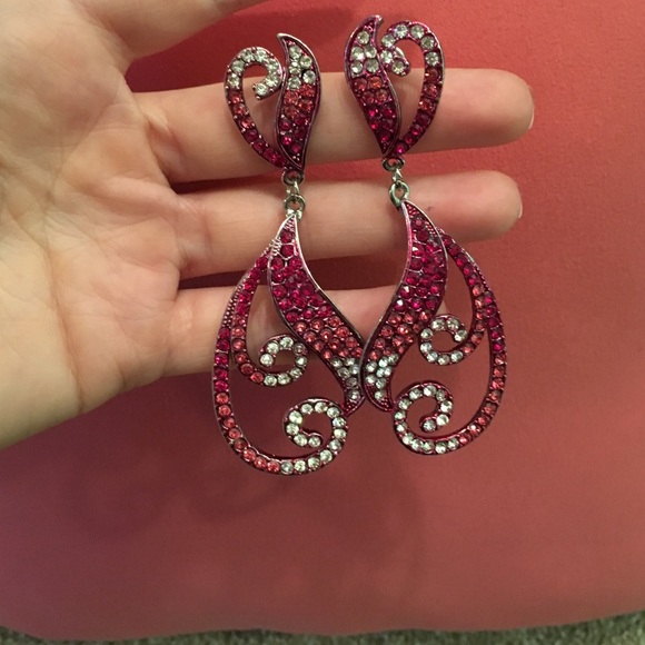 Pink studded earrings