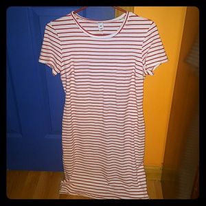 White and pink t shirt dress