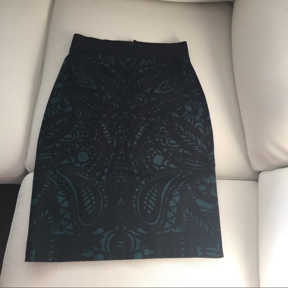 Green & Black Express Pencil Skirt