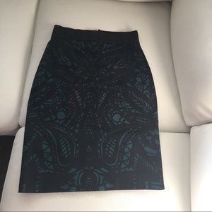 Green & Black Express Pencil Skirt