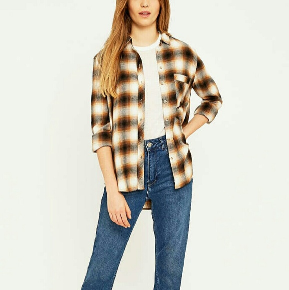 BDG orange flannel urban outfitters small