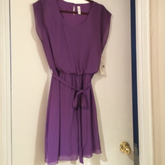Purple sheer overlay dress - Picture 3 of 4